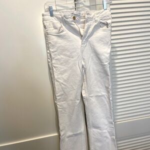 Zara white straight leg cropped jeans size 4